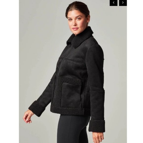 Blanc Noir Plush Sherpa Zip Up Moto 